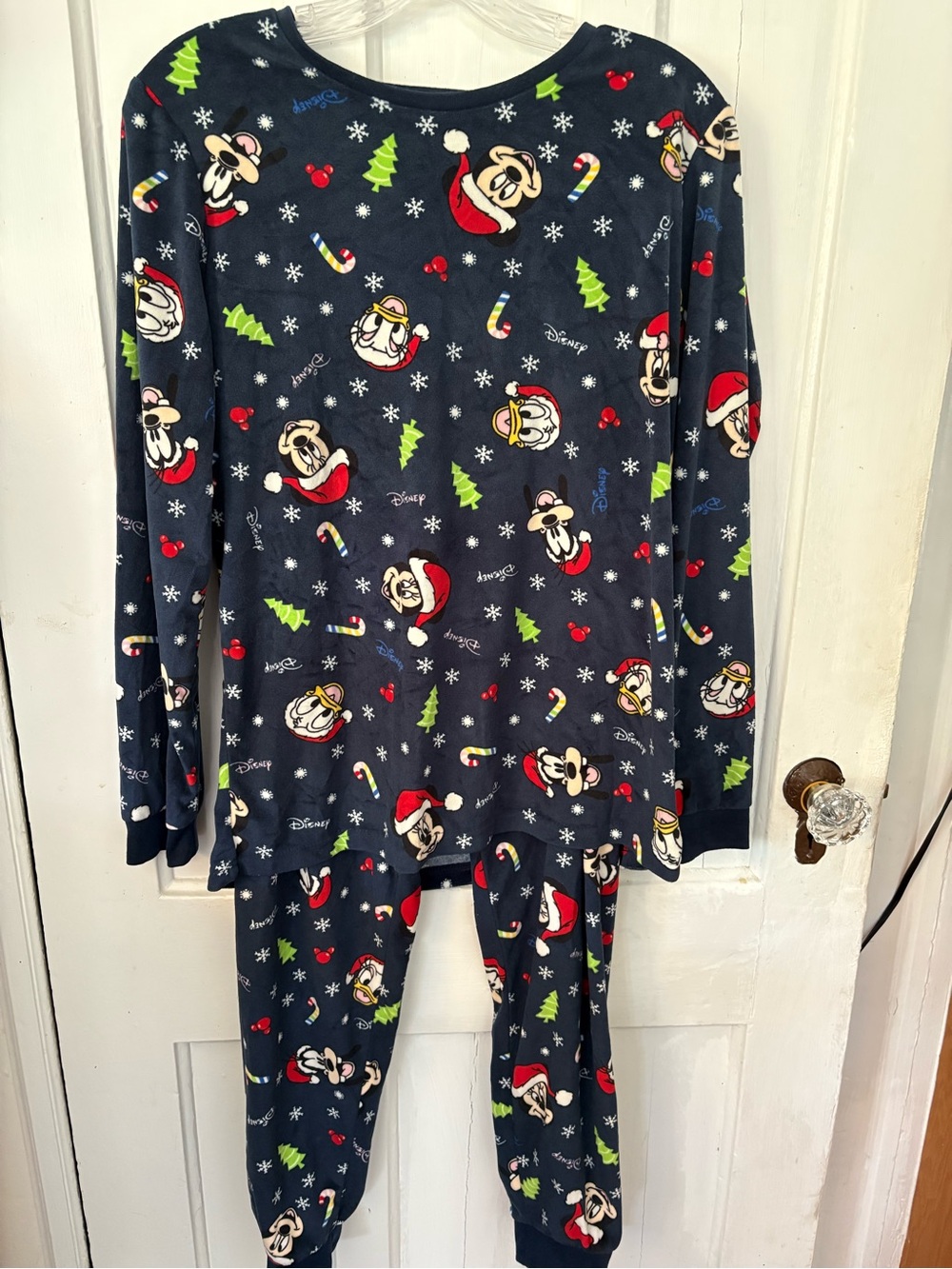 Disney women’s Navy Mickey Christmas Pajama Set
